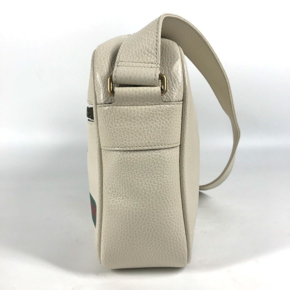 GUCCI Authentic White Leather Messenger Shoulder Bag - Picture 4 of 16